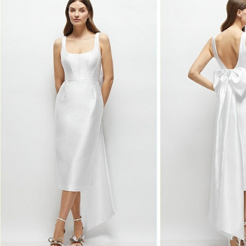 Elegant White Satin Dress